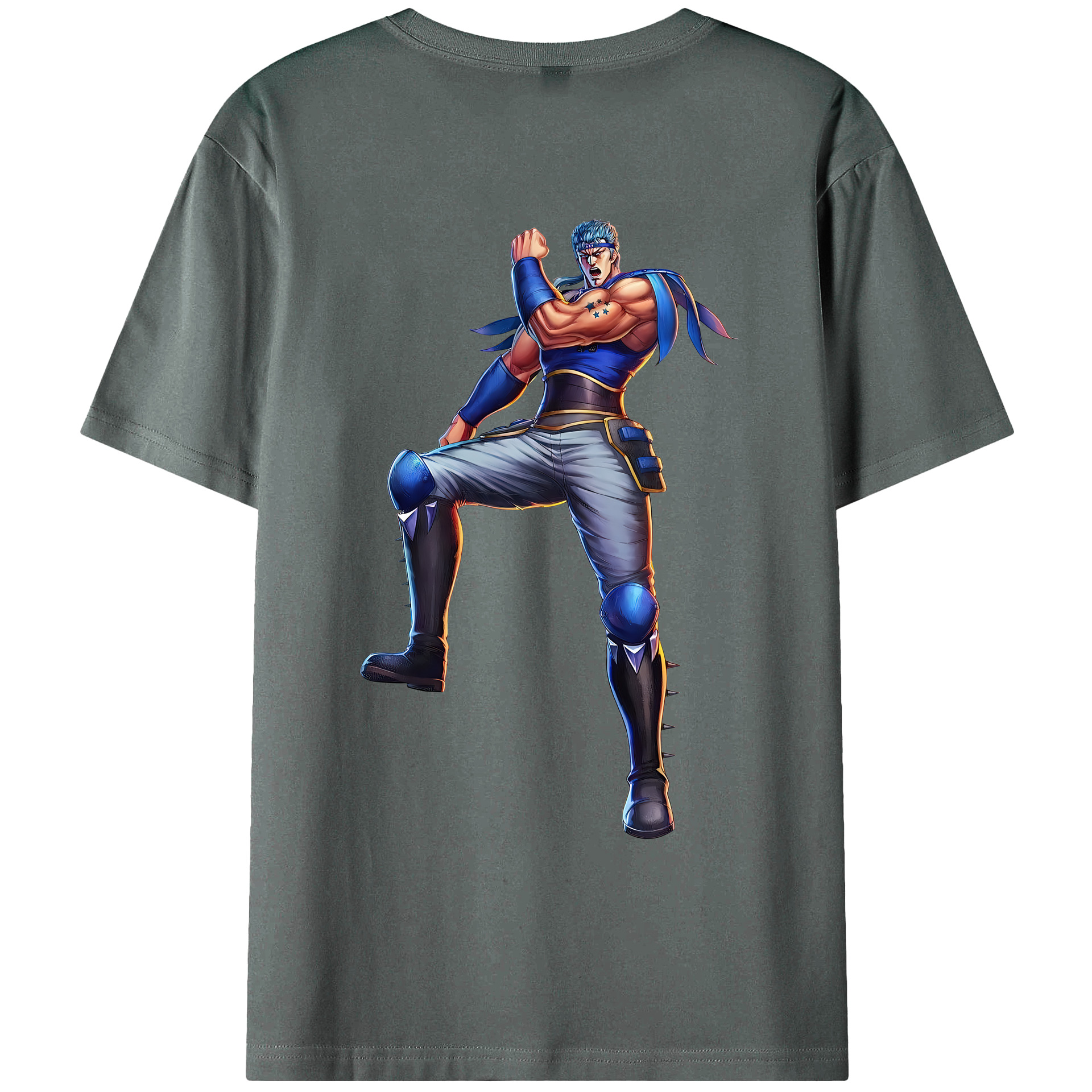 （画像用） 北斗の拳 Fist of the North Star 綿100％ メンズ半袖Tシャツ（バックプリント） 通気性